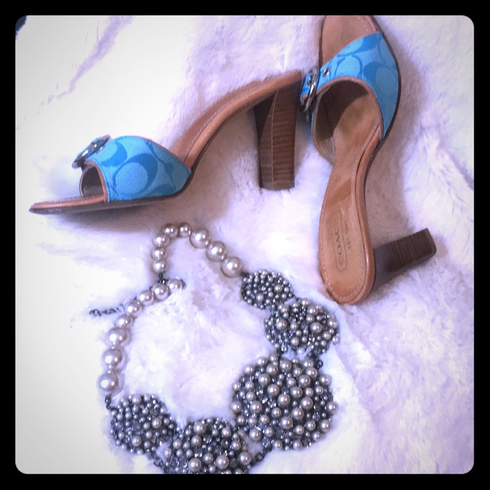 Cute Blue Coach Slide Heels!